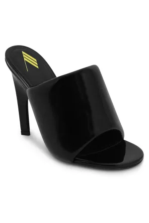 Rem 105mm Padded Patent Leather Mule | Black