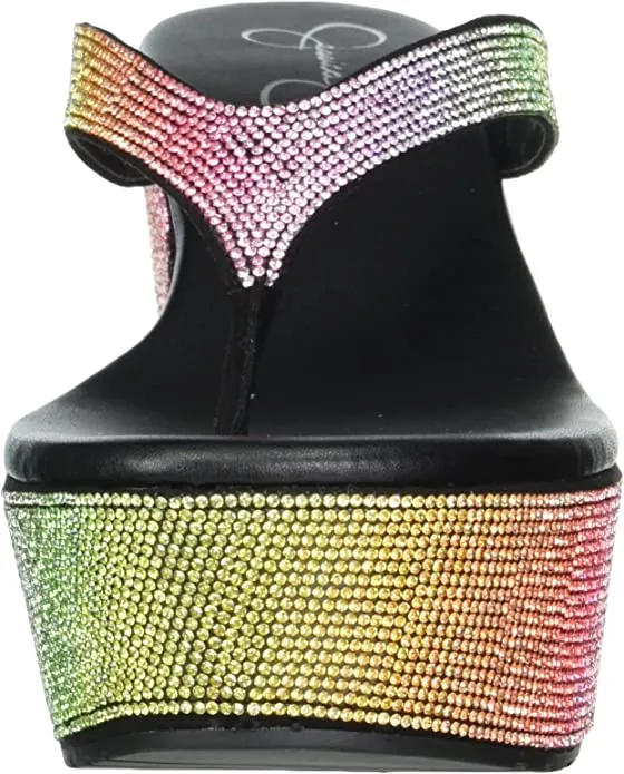 Rhinestone Jessica Flop Simpson Wide selection Stilla Wedge Worldwide shipping Sandals Flip Rainbow Thong Platform