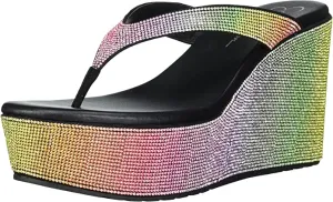 Rhinestone Jessica Flop Simpson Wide selection Stilla Wedge Worldwide shipping Sandals Flip Rainbow Thong Platform