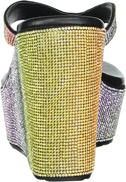 Rhinestone Jessica Flop Simpson Wide selection Stilla Wedge Worldwide shipping Sandals Flip Rainbow Thong Platform