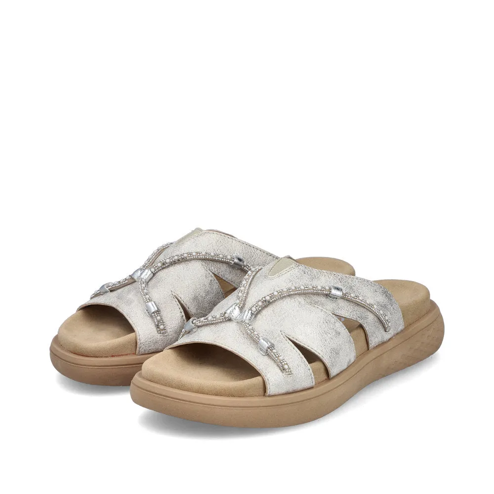 Rieker Flat Slider Beige/Gold
