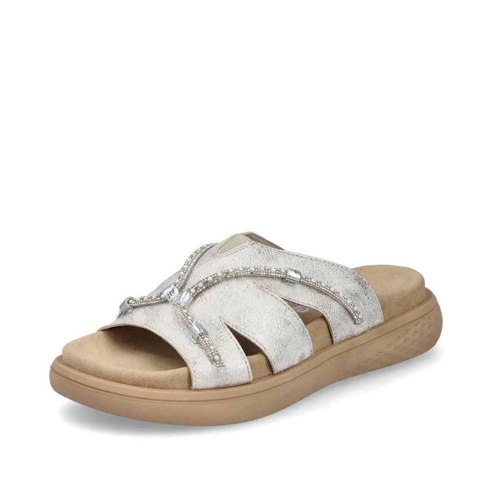 Rieker Flat Slider Beige/Gold