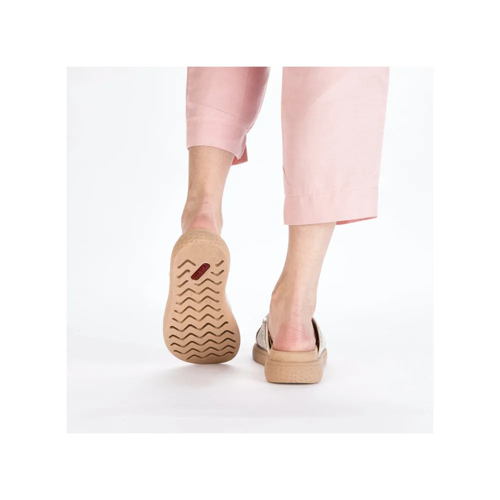 Rieker Flat Slider Beige/Gold