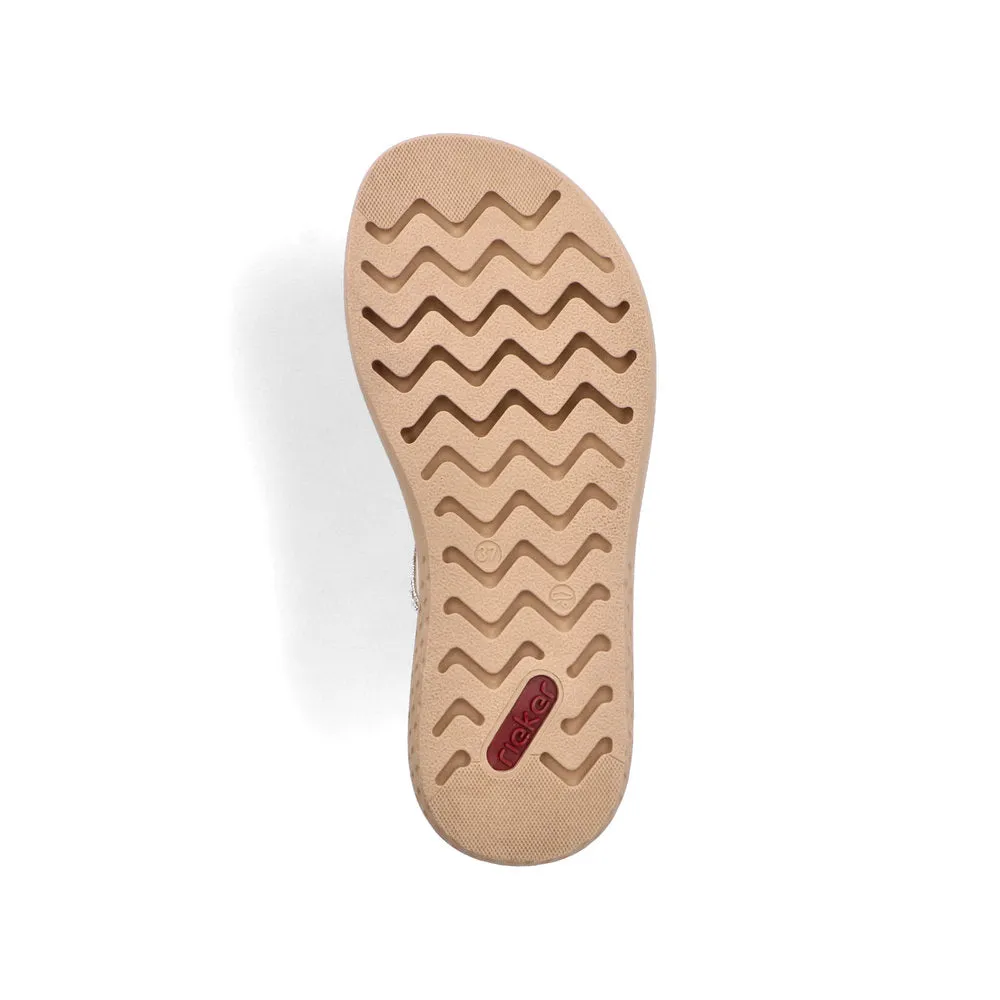 Rieker Flat Slider Beige/Gold