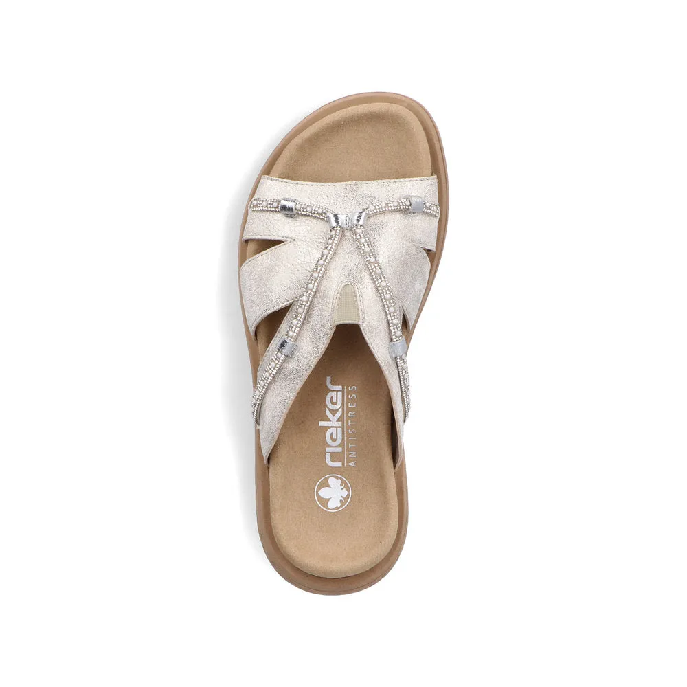 Rieker Flat Slider Beige/Gold
