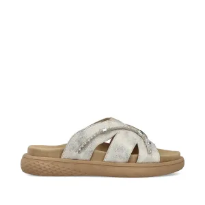 Rieker Flat Slider Beige/Gold