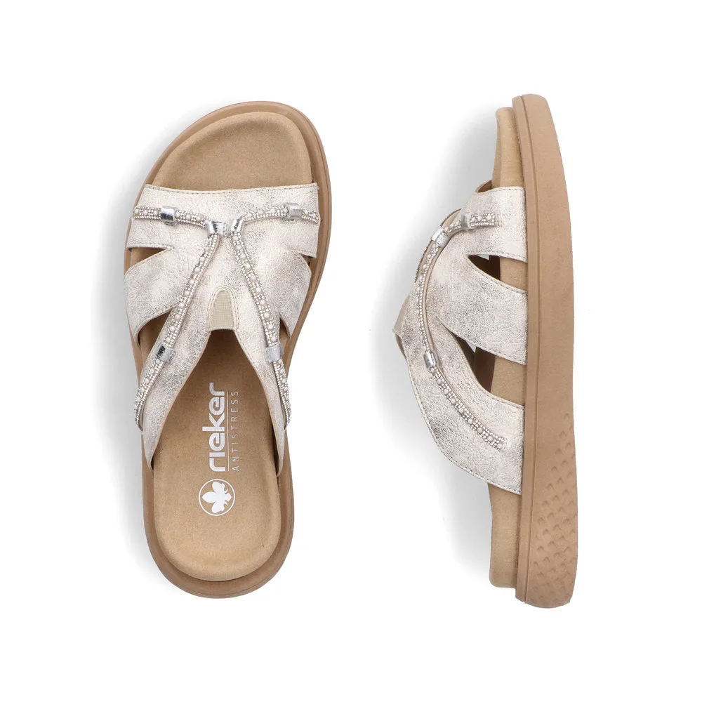 Rieker Flat Slider Beige/Gold