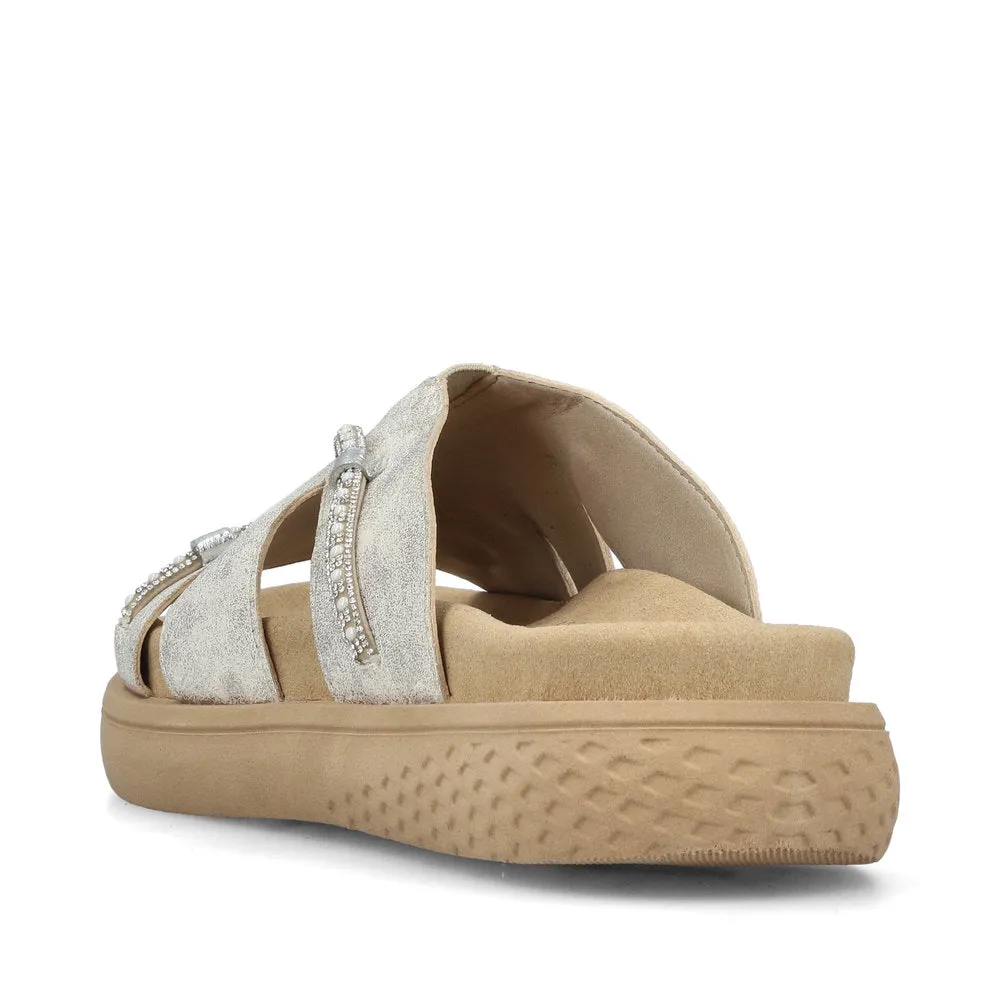 Rieker Flat Slider Beige/Gold
