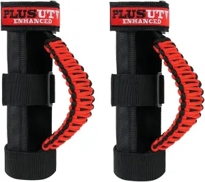 Roll Bar Grab Handles Grips Triple Straps for UTV ATV Polaris Ranger RZR XP900 1000 Honda Pioneer Talon Kawasaki Wildcat Yamaha YXZ Can Am 1.75-2 Inch Red 2PCS