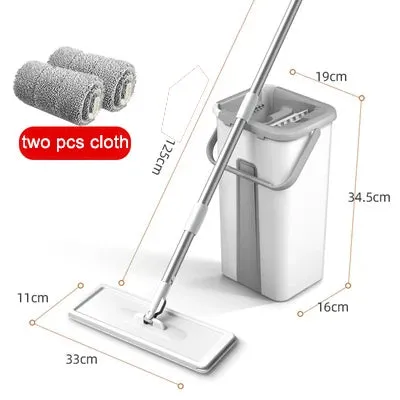 Rotating Flat Mop with Bucket for Easy Floor Cleaning