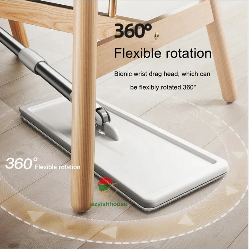 Rotating Flat Mop with Bucket for Easy Floor Cleaning