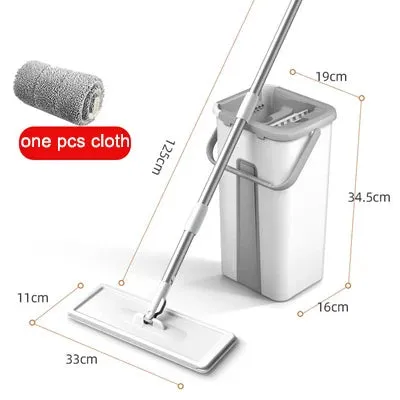 Rotating Flat Mop with Bucket for Easy Floor Cleaning