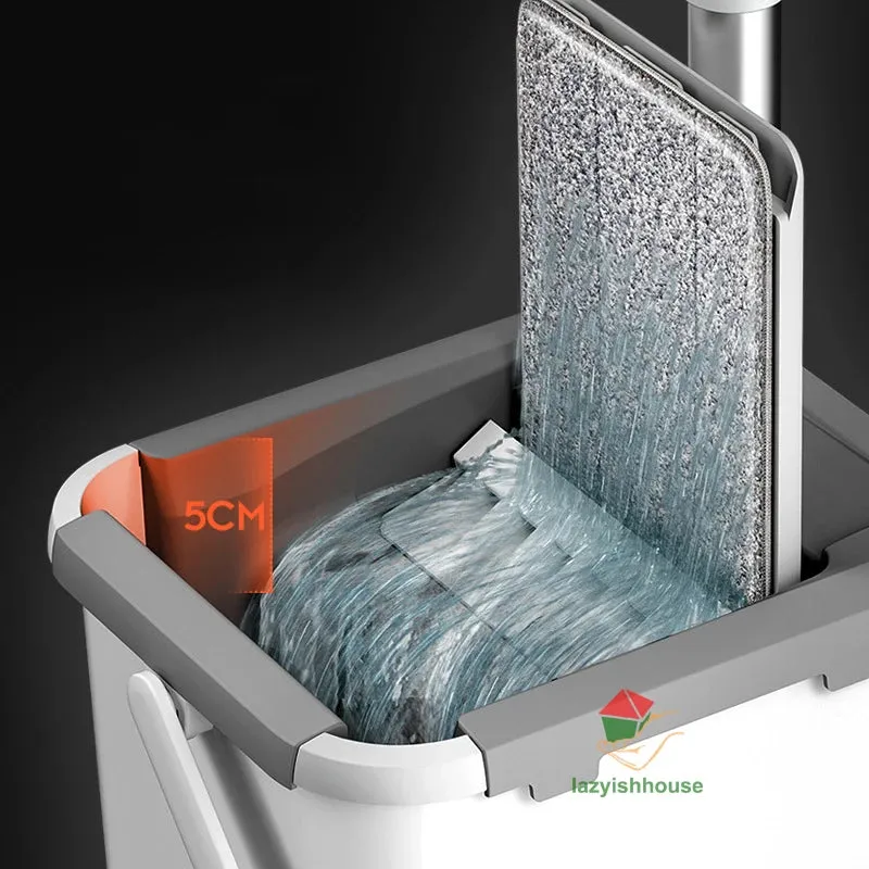 Rotating Flat Mop with Bucket for Easy Floor Cleaning