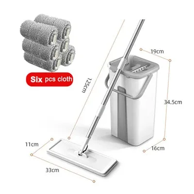Rotating Flat Mop with Bucket for Easy Floor Cleaning