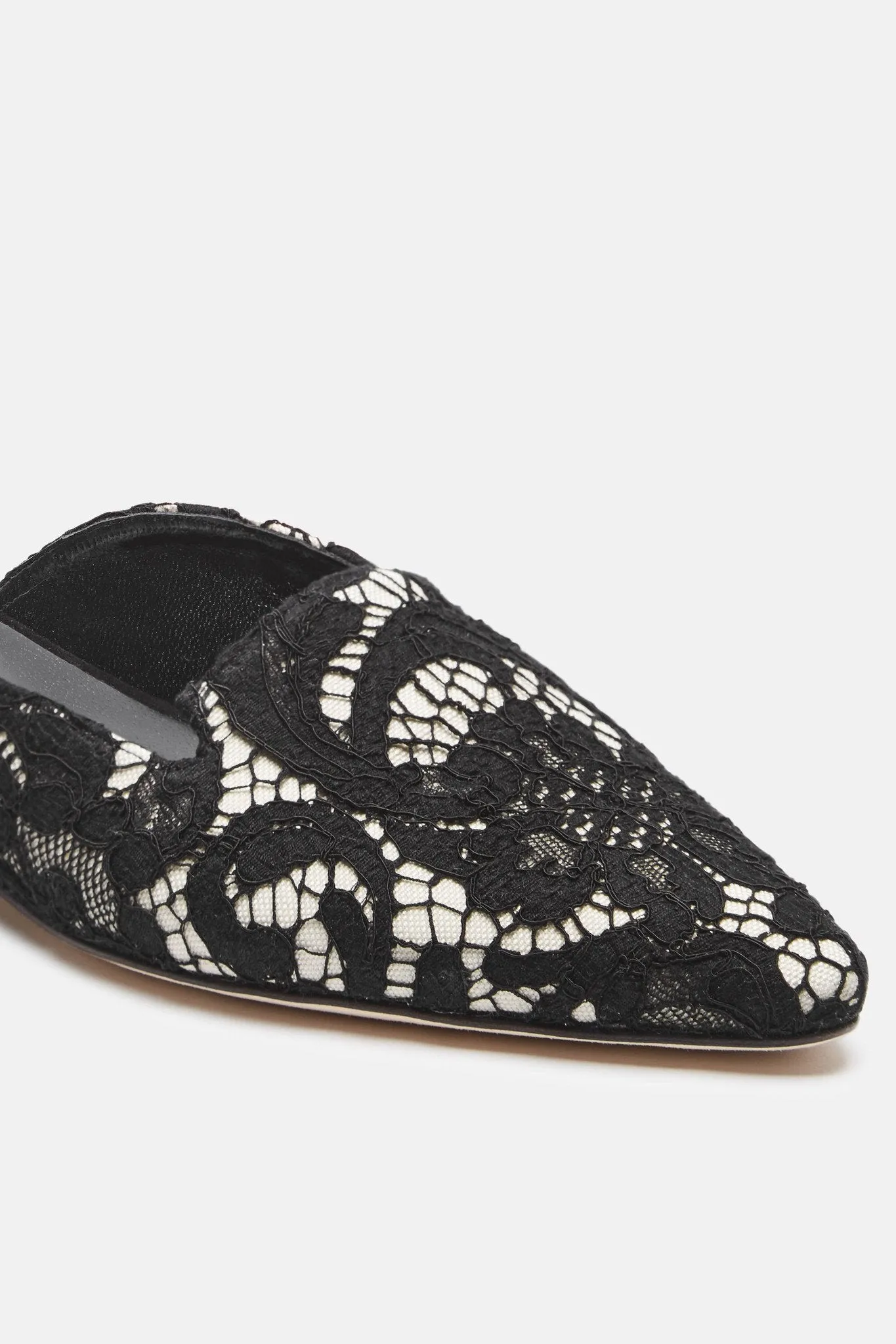 Ruby Mule - Black Marescot Lace