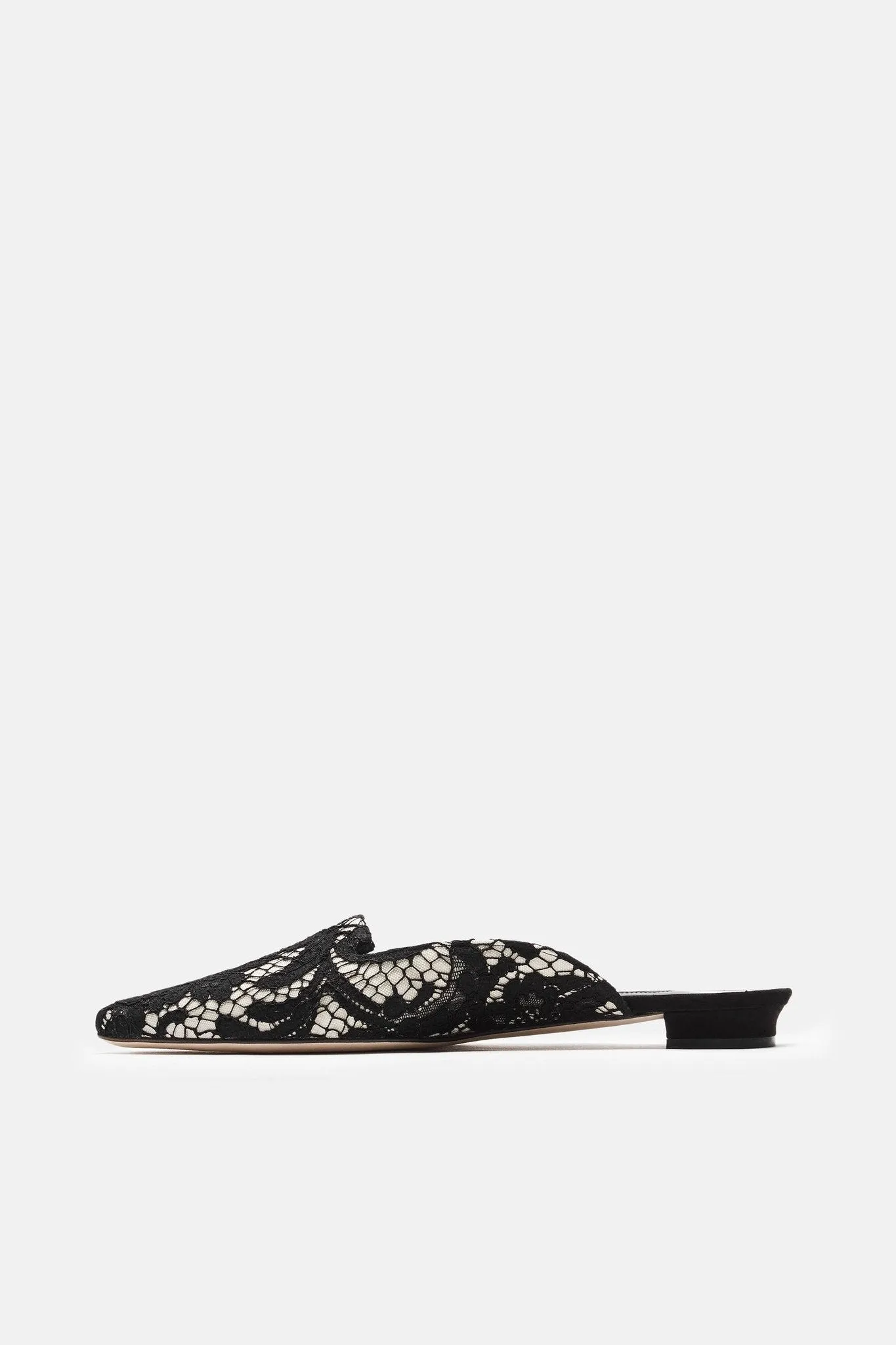 Ruby Mule - Black Marescot Lace