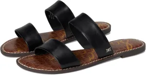 Sam Edelman Women's Gala Flat Sandal, Black Leather, 7 Wide