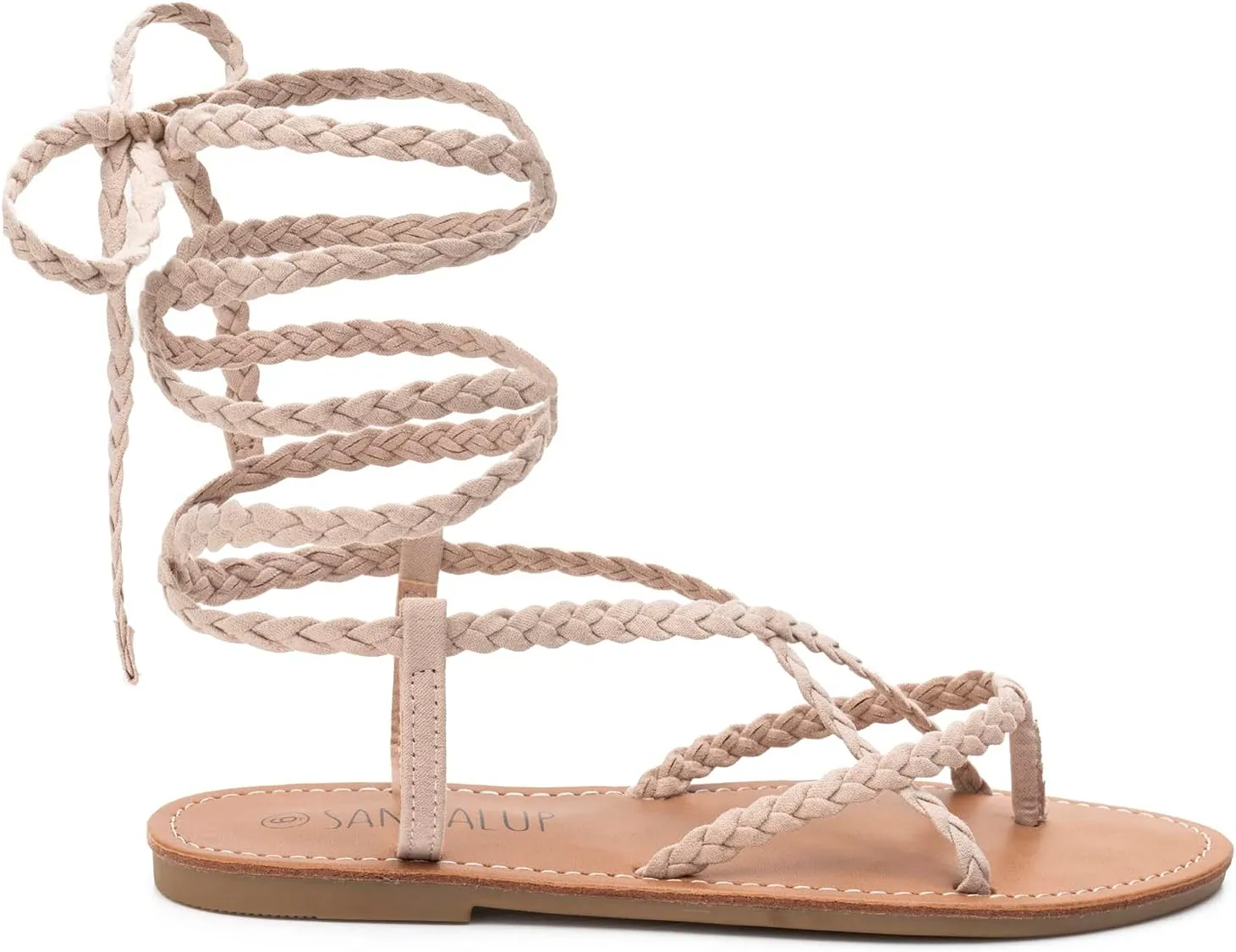SANDALUP Women Braided Tie up Sandals