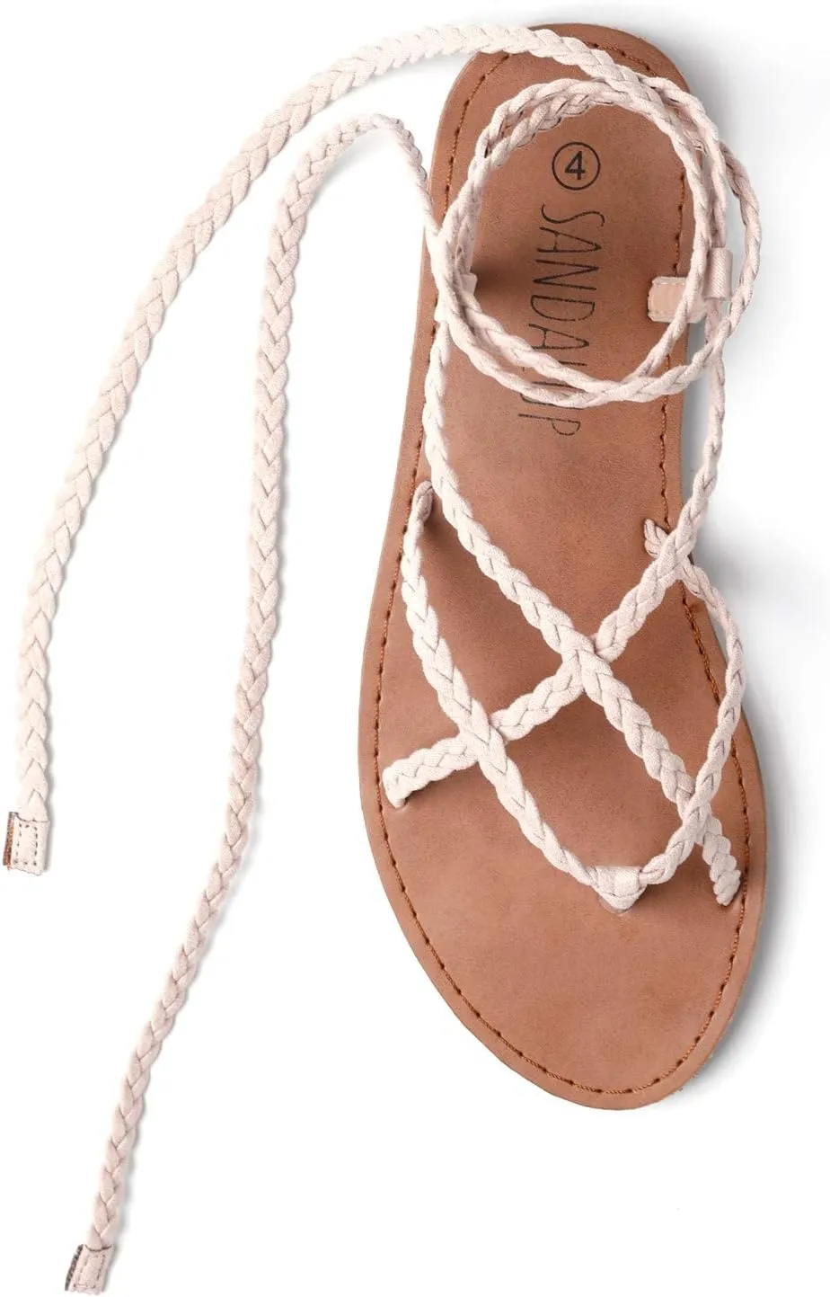 SANDALUP Women Braided Tie up Sandals