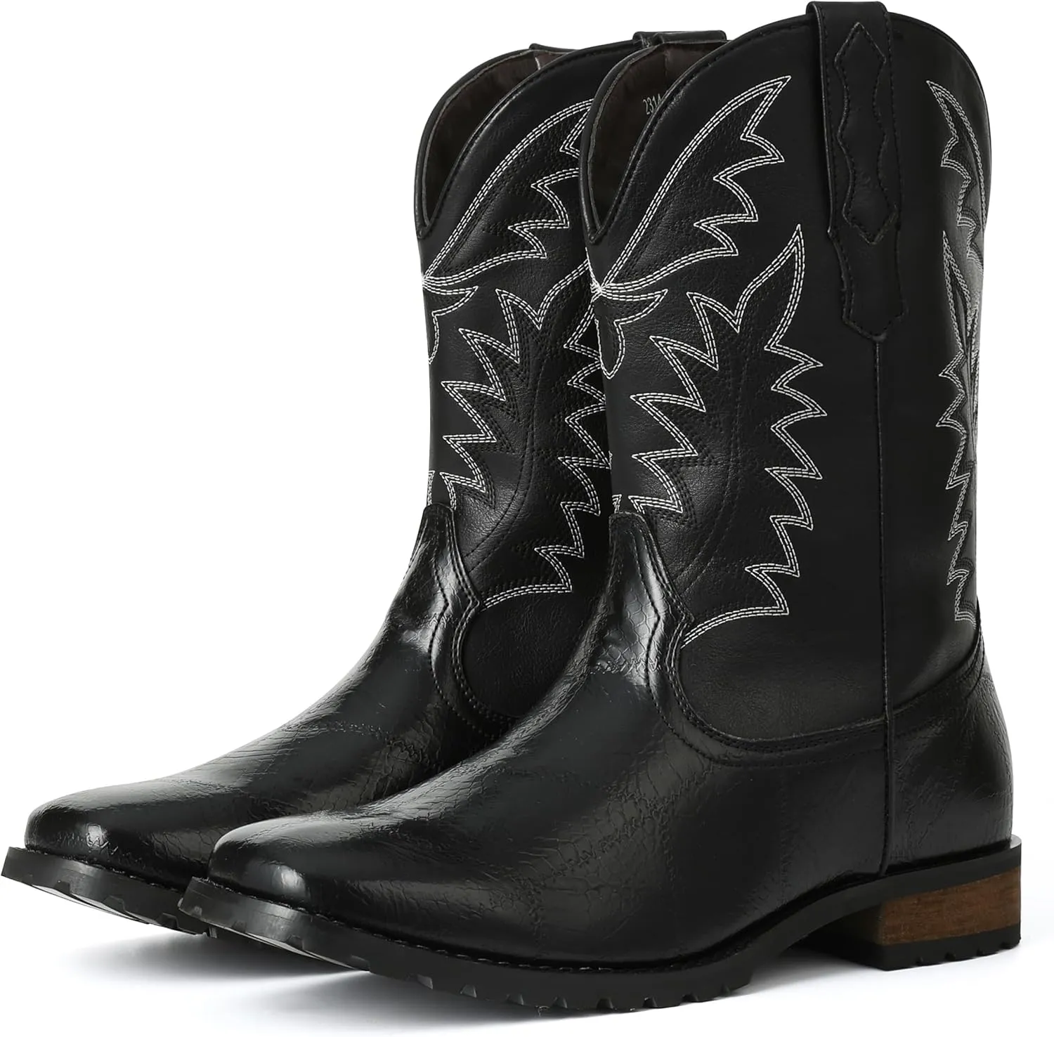 SaraIris Mens Brown Cowboy Western Working Round Toe Pull On Cowgirl Boots