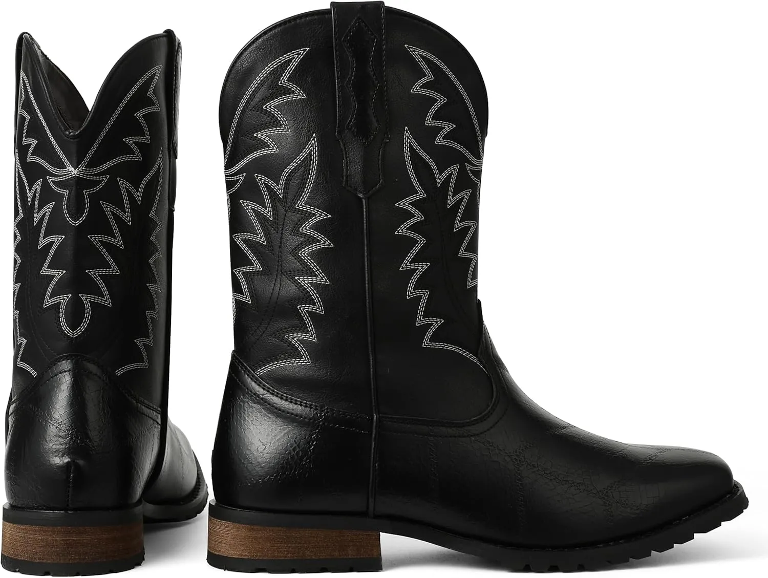 SaraIris Mens Brown Cowboy Western Working Round Toe Pull On Cowgirl Boots