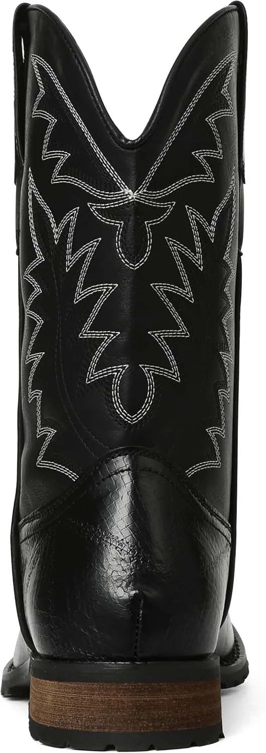SaraIris Mens Brown Cowboy Western Working Round Toe Pull On Cowgirl Boots