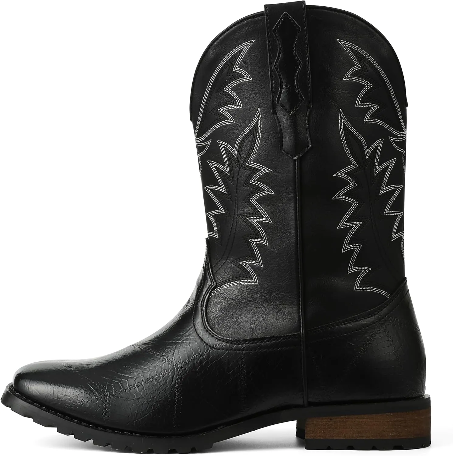 SaraIris Mens Brown Cowboy Western Working Round Toe Pull On Cowgirl Boots