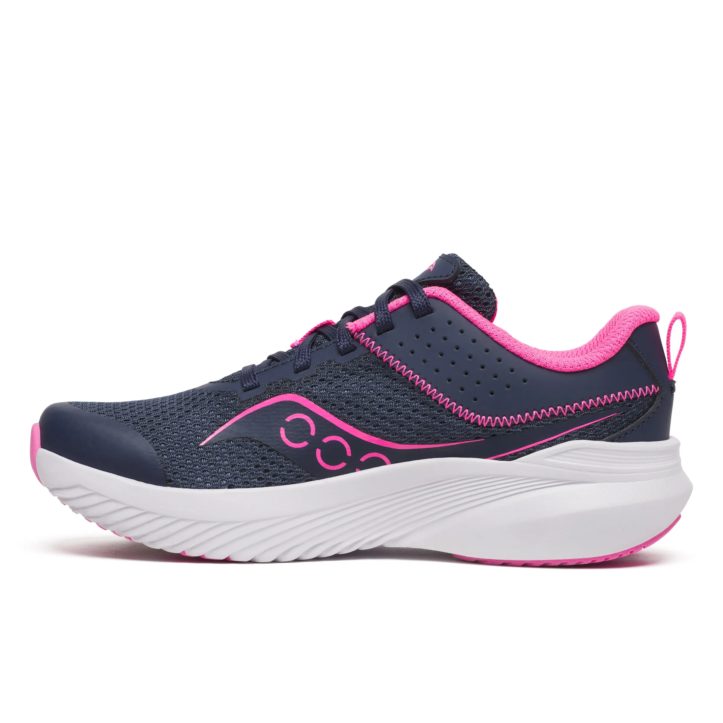 Saucony Kinvara - KIds Lace Trainer in Navy/Pink