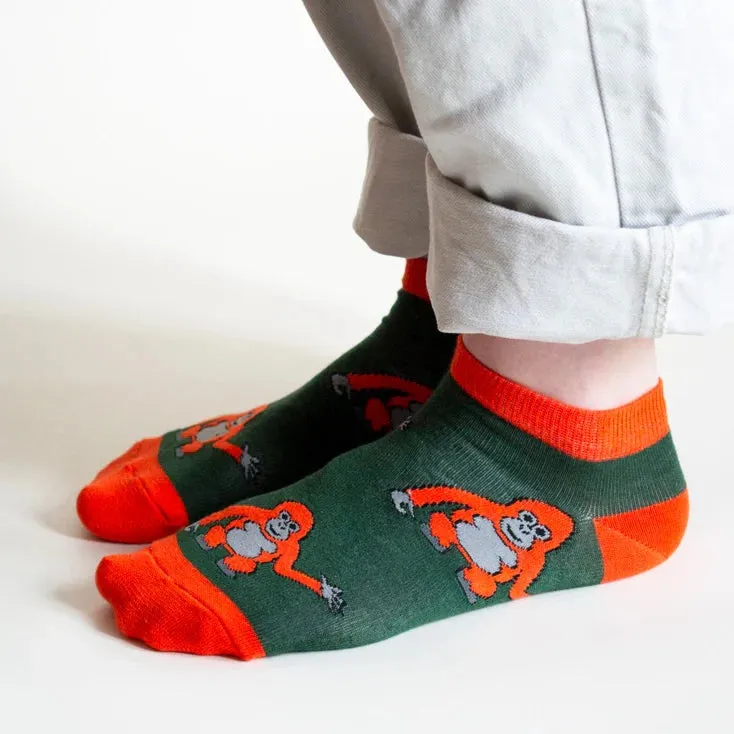 Save the Orangutans Bamboo Trainer Socks by Bare Kind