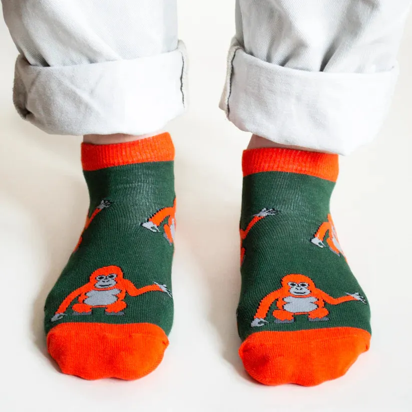 Save the Orangutans Bamboo Trainer Socks by Bare Kind
