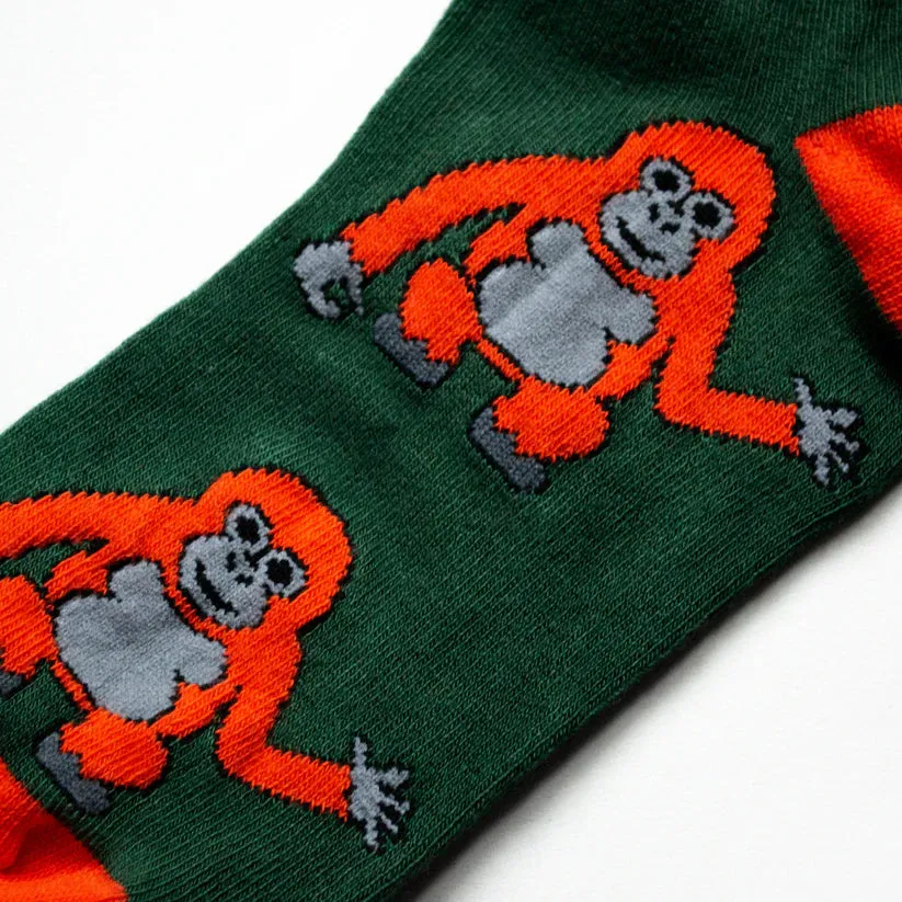 Save the Orangutans Bamboo Trainer Socks by Bare Kind
