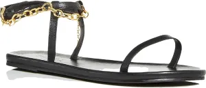 SCHUTZ Women's Flat Sandals, Black, 9.5