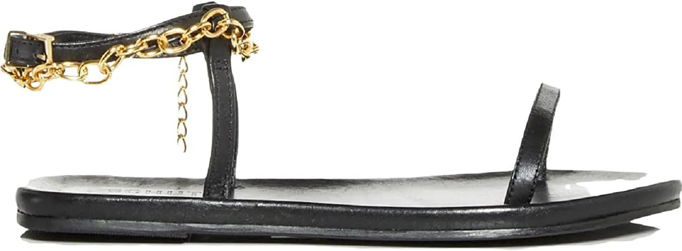 SCHUTZ Women's Flat Sandals, Black, 9.5