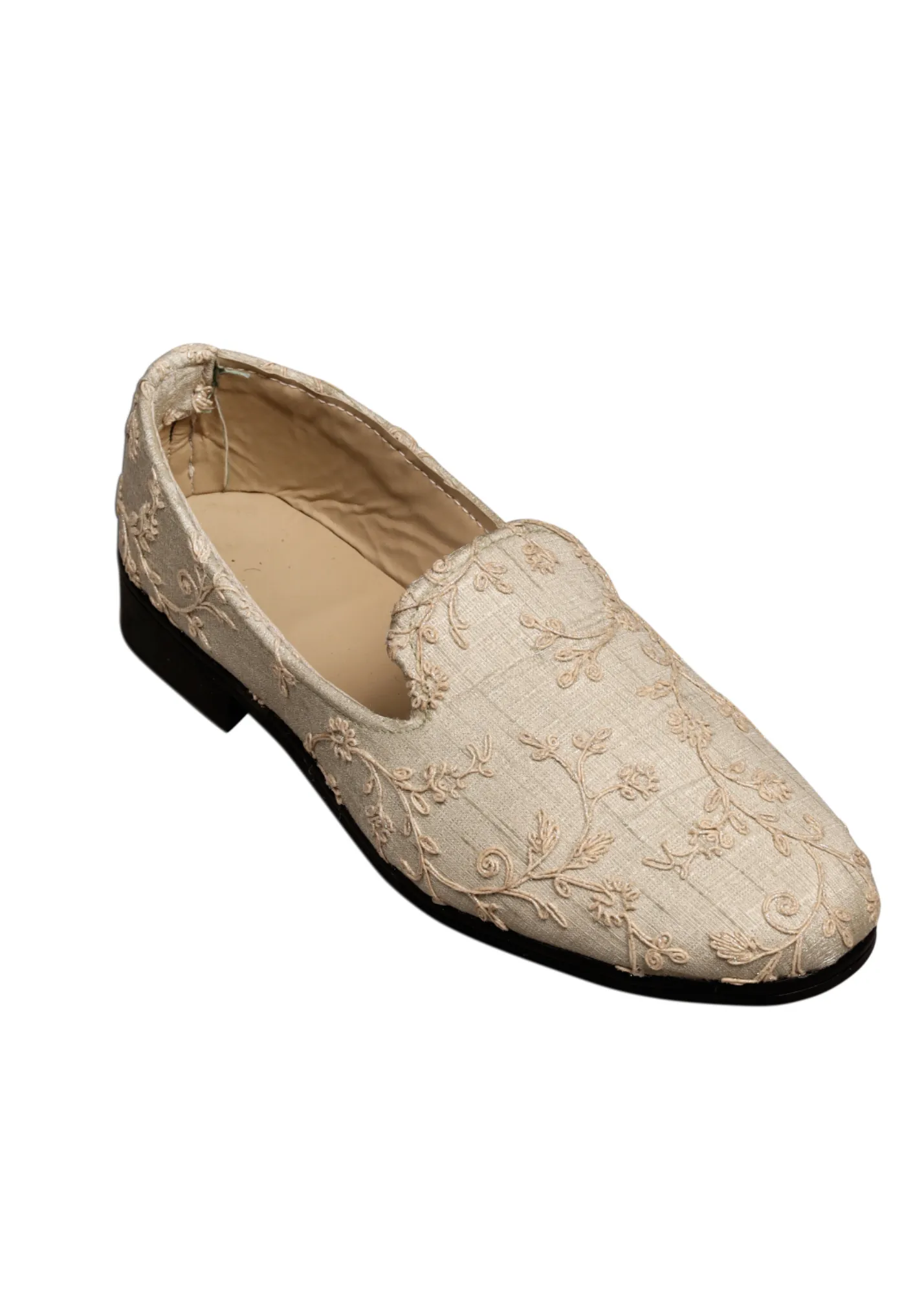 Sea Green Shimmer Embroidery Loafer Mens Shoes