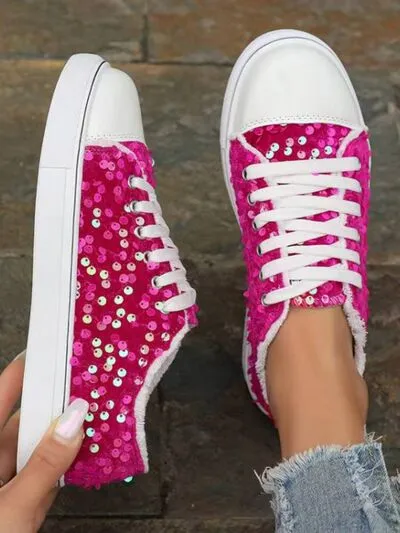 Sequin Round Toe Flat Shoes
