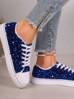 Sequin Round Toe Flat Shoes