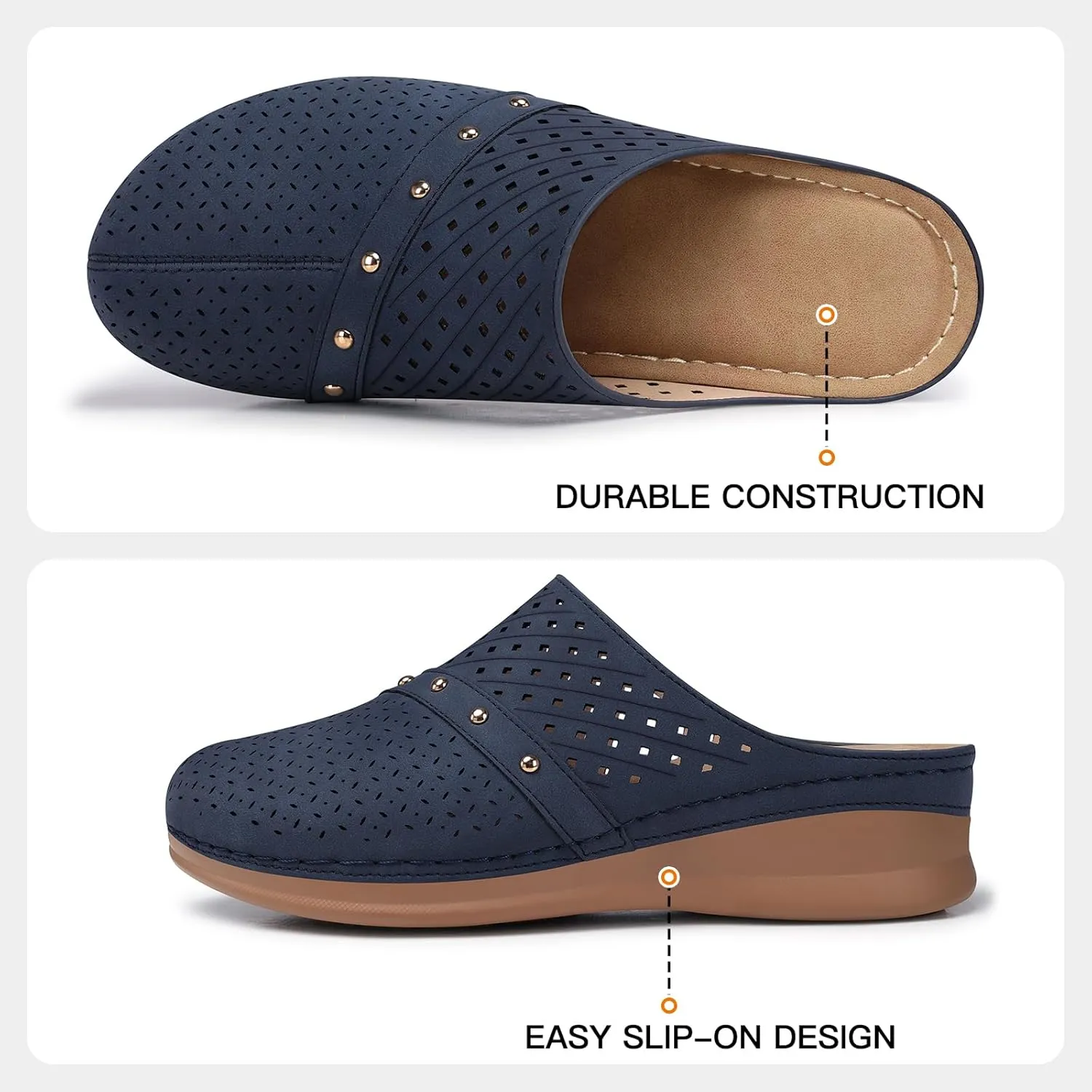 SHIBEVER Clogs for Women Mules Slip-On: Closed Toe Clog - Comfortable Womens Mule