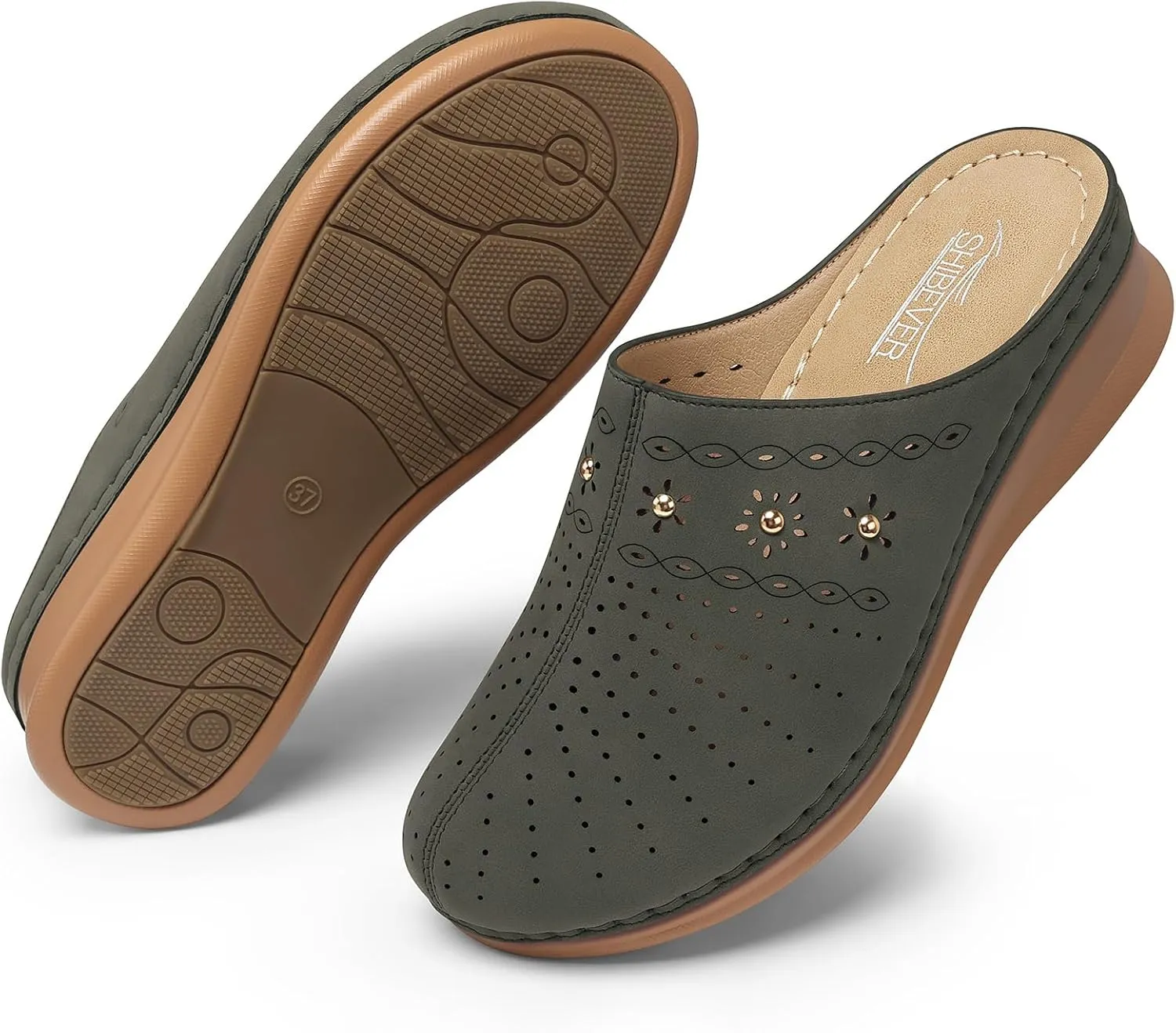 SHIBEVER Clogs for Women Mules Slip-On: Closed Toe Clog - Comfortable Womens Mule