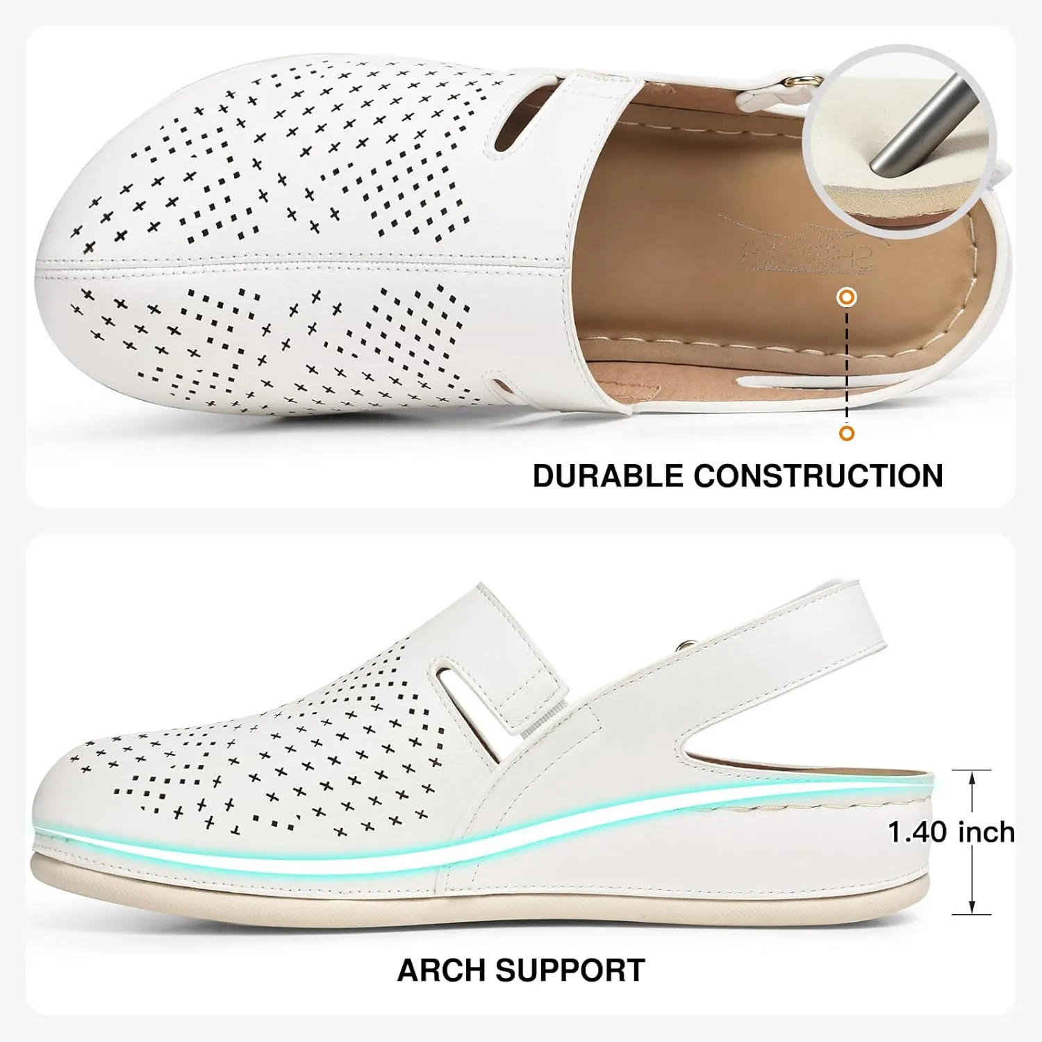 SHIBEVER Clogs for Womens Mules Shoes: Slip-On Flat Mule Shoes - Closed Toe Sandals Comfortable