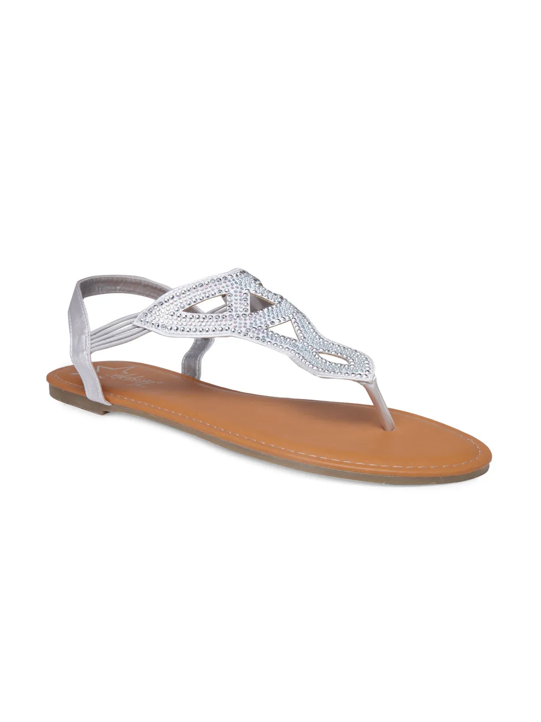 Silver Flat Sandals