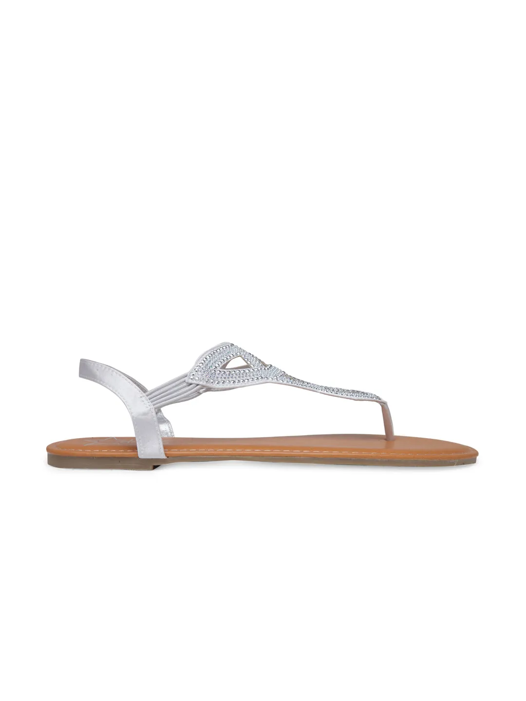 Silver Flat Sandals