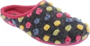 Sleepers Womens/Ladies Amy Spotted Knit Mule Slippers
