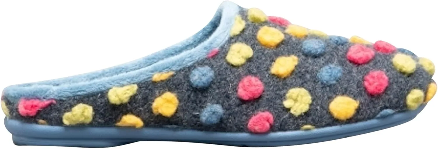 Sleepers Womens/Ladies Amy Spotted Knit Mule Slippers