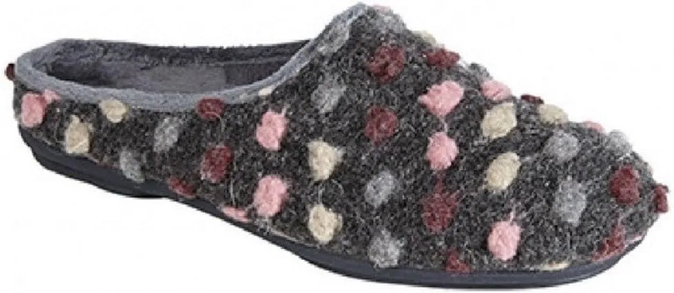 Sleepers Womens/Ladies Amy Spotted Knit Mule Slippers