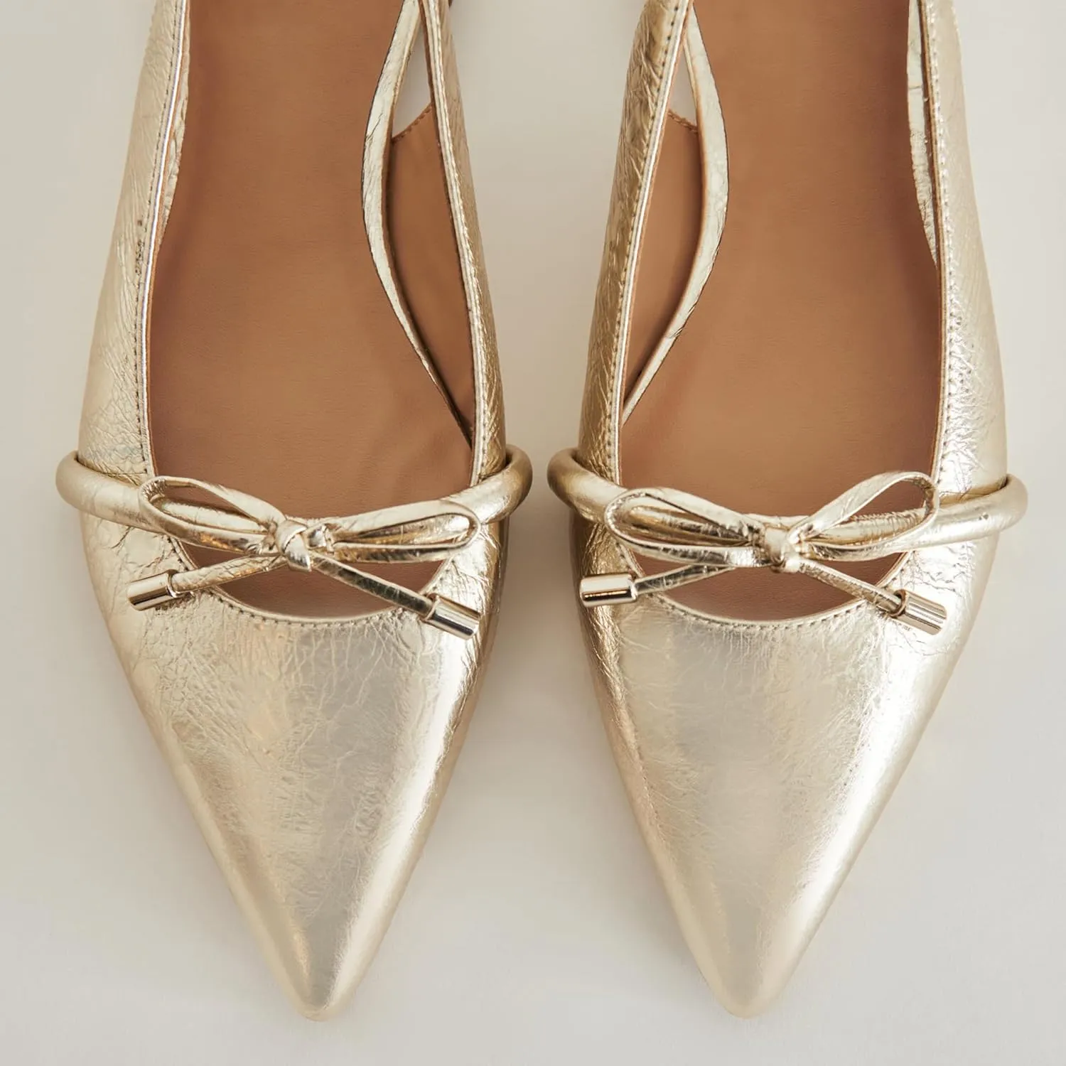 Slingback Flats for Women Bow Tie Closed Pointed Toe Low Heel Pumps Comfortable Work Dress Ballet Flats Mule Shoes