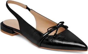 Slingback Flats for Women Bow Tie Closed Pointed Toe Low Heel Pumps Comfortable Work Dress Ballet Flats Mule Shoes