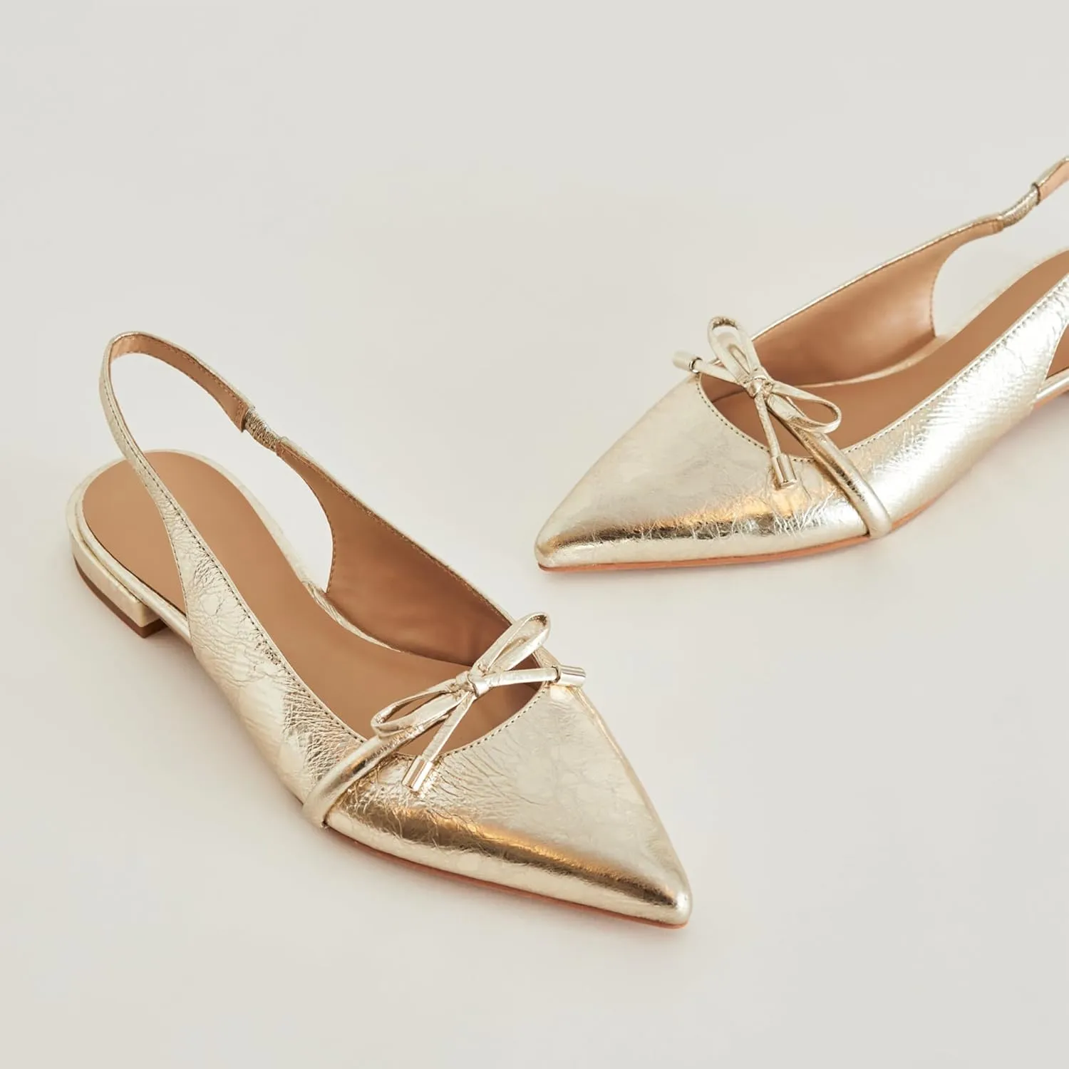 Slingback Flats for Women Bow Tie Closed Pointed Toe Low Heel Pumps Comfortable Work Dress Ballet Flats Mule Shoes