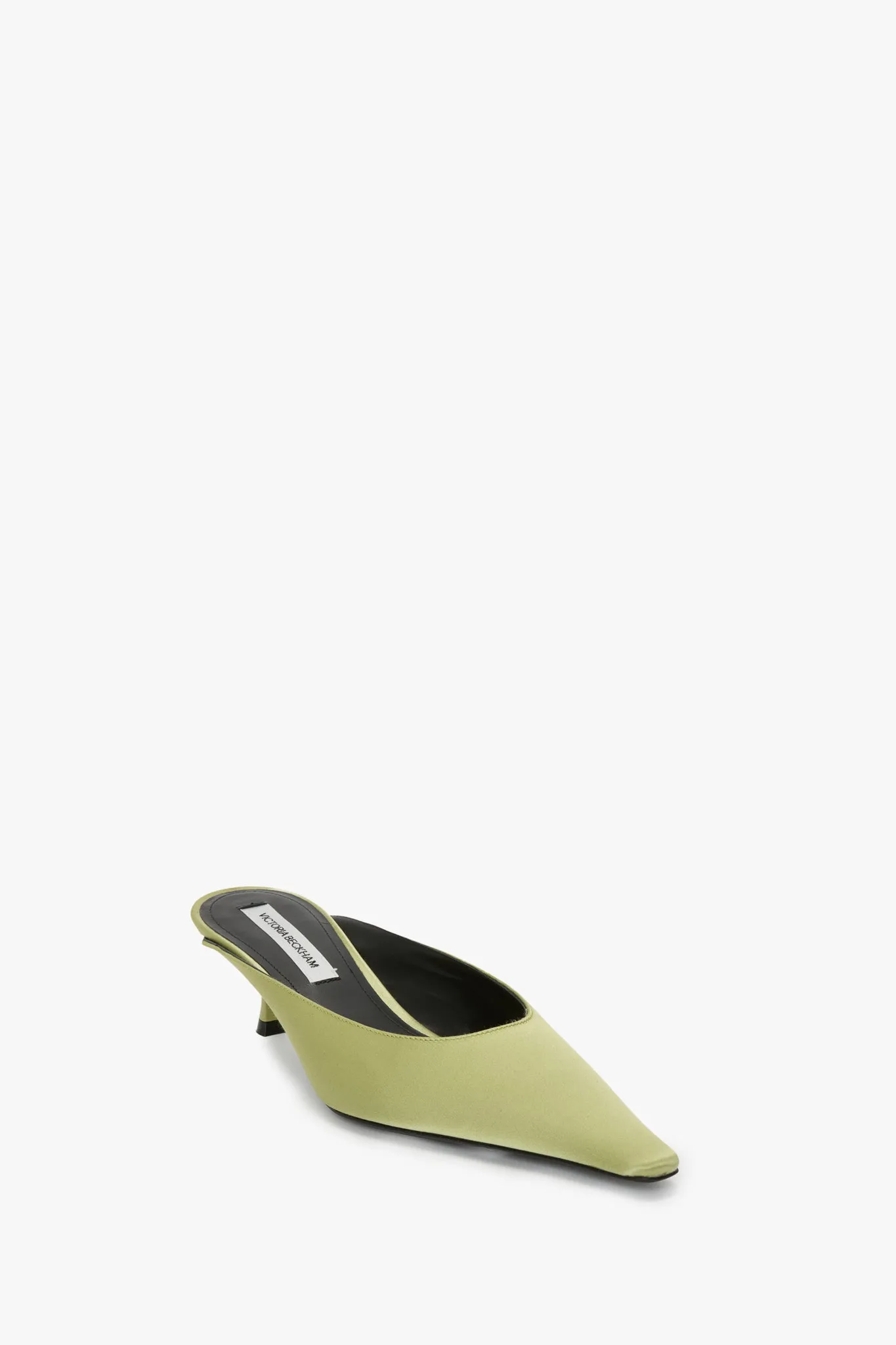 Sloan Mule In Pale Green Satin