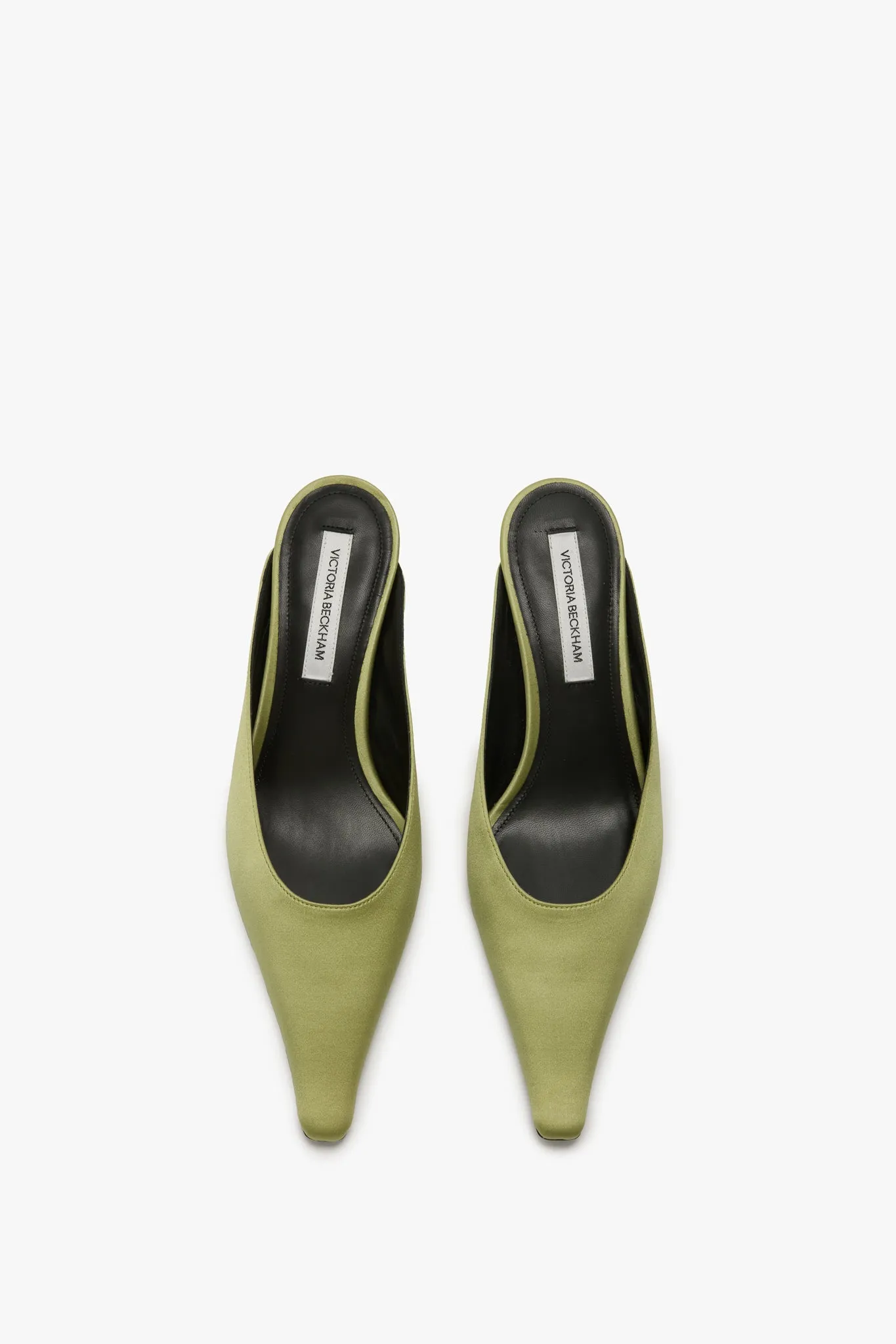 Sloan Mule In Pale Green Satin