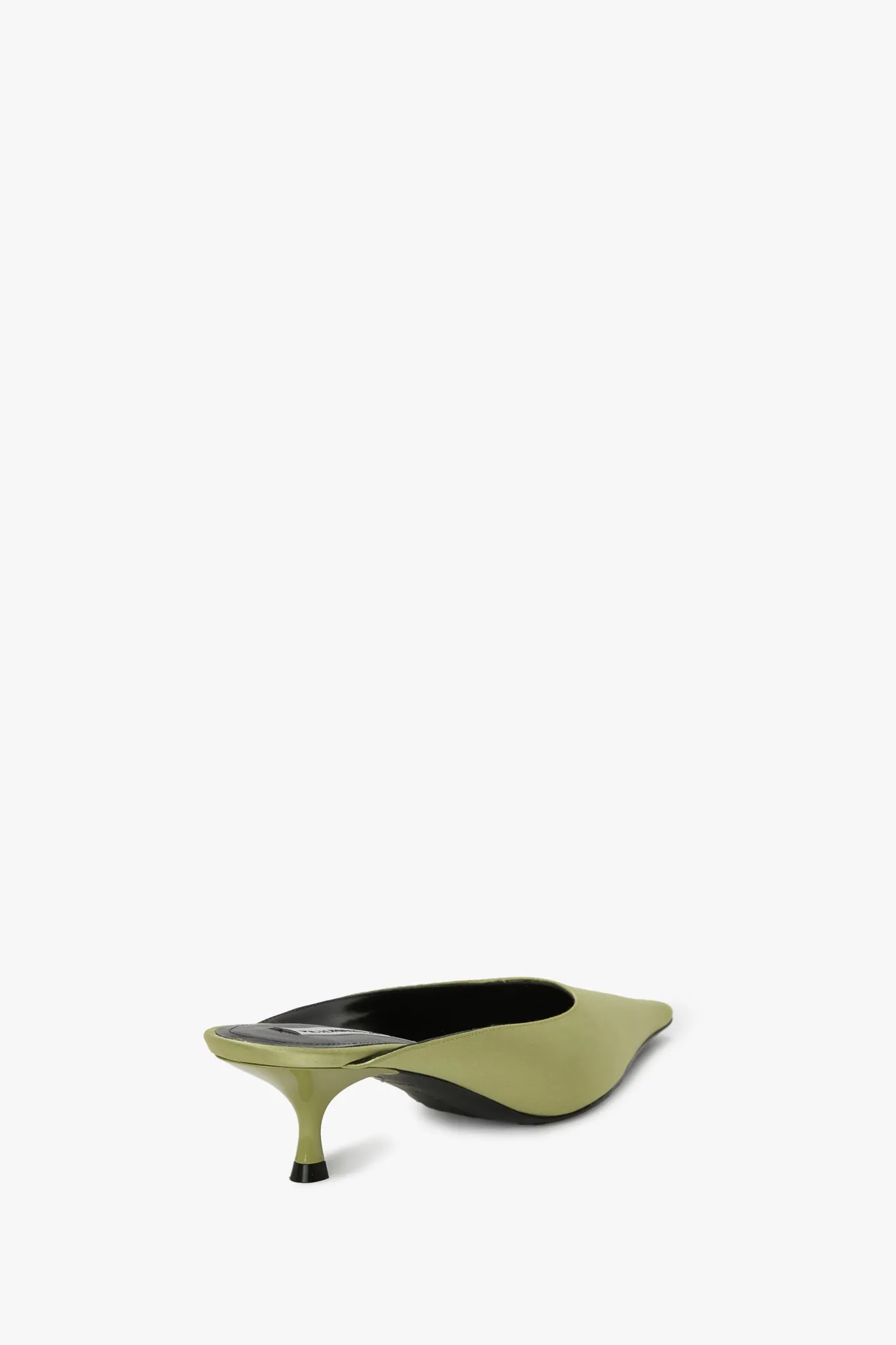 Sloan Mule In Pale Green Satin